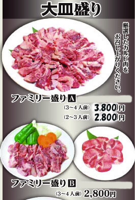 焼肉メニュー